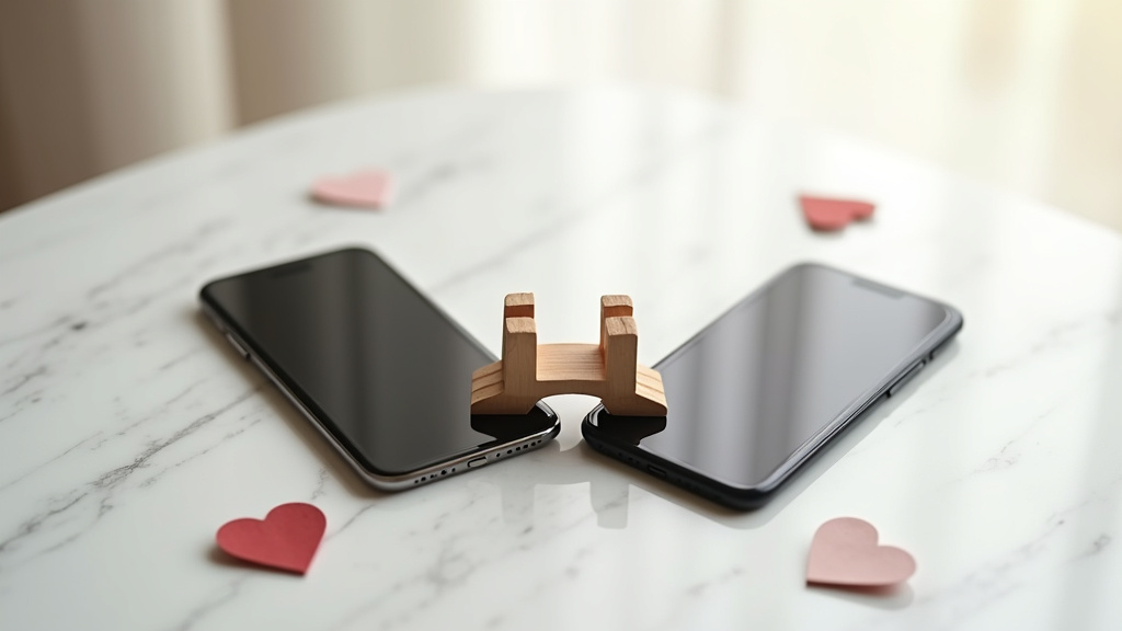 Personne utilisant un téléphone pour des rencontres en ligne avec interface d'application de dating