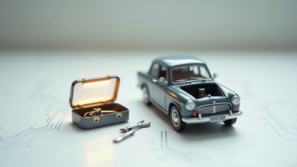 Technicien en diagnostic automobile utilisant Autofantom.fr dans un atelier moderne