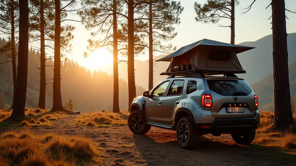 Concept artistique du Dacia Sandman en situation d'aventure montagnarde