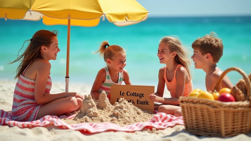 Carte du quartier de La Grière Plage montrant les commerces à proximité du Camping Le Cottage Fleuri