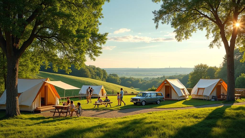 Carte de la région montrant l'emplacement du camping Le Grand Paris par rapport à Paris et aux attractions environnantes