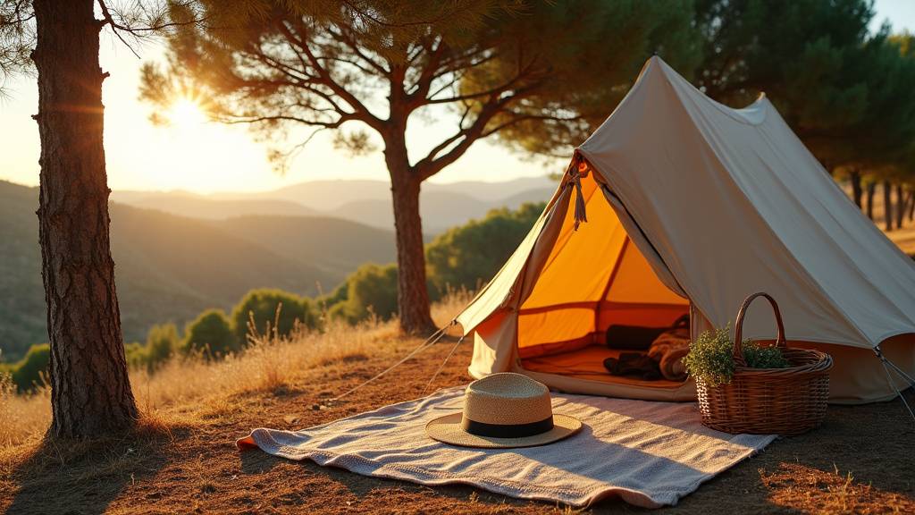 Famille profitant des installations d'un camping avec piscine et aire de jeux
