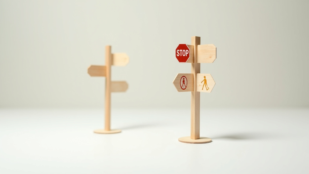 Panneaux de signalisation routière sur une route de montagne ensoleillée