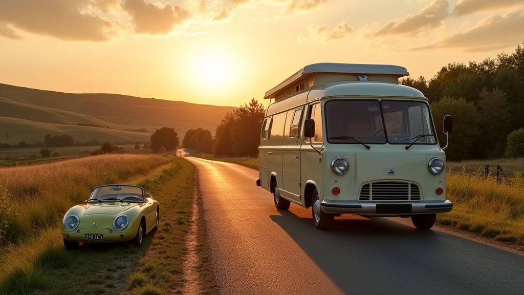Profilé moderne avec pavillon ouvert sur une route de montagne