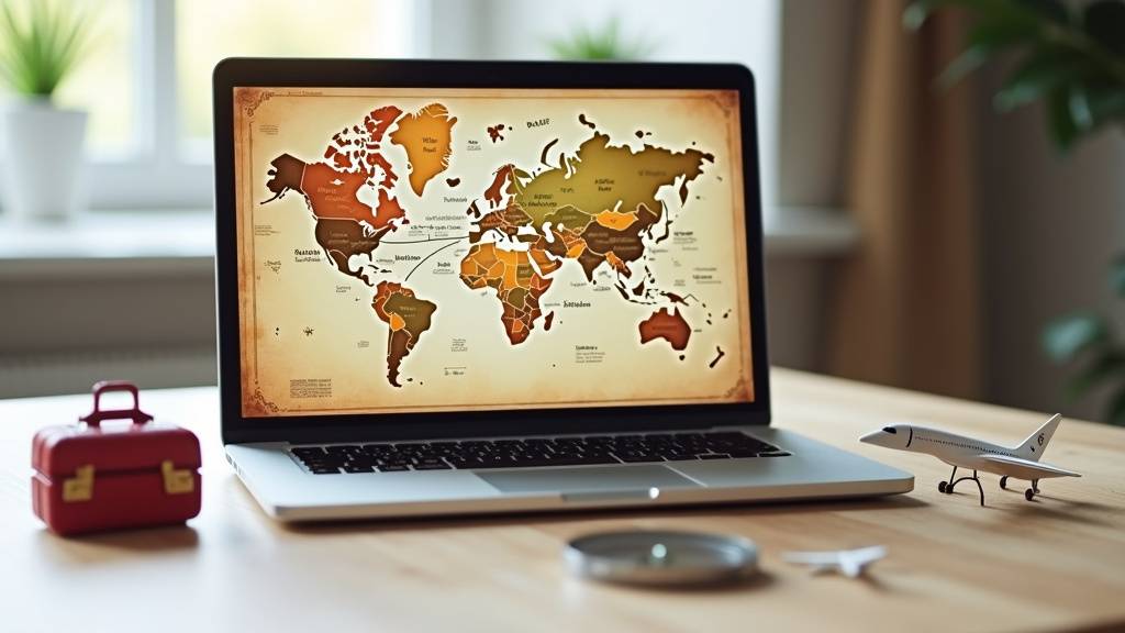 Carte du monde avec des voyageurs échangeant sur un forum de voyage