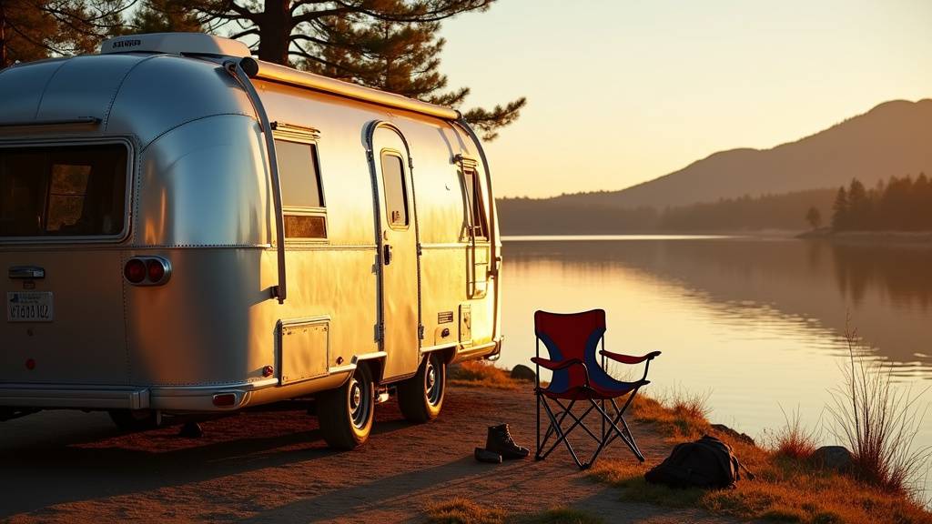 Camping-car moderne garé dans un paysage montagneux avec vue sur les Alpes