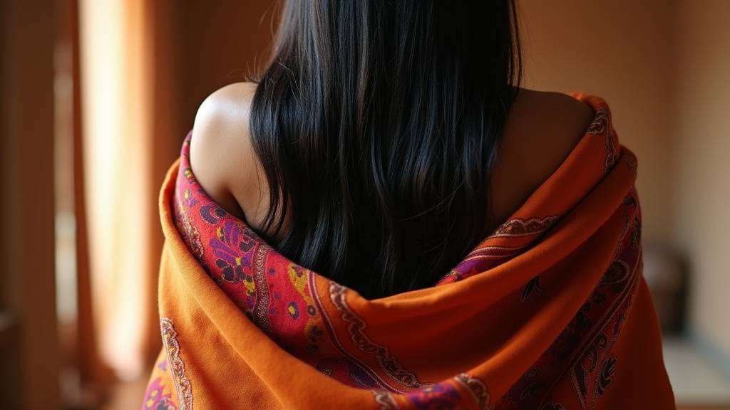 Femme utilisant un kardoune traditionnel pour lisser ses cheveux sans chaleur