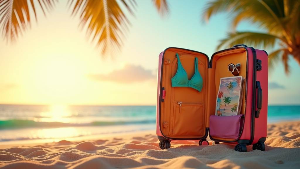 Plage de sable blanc des Canaries avec palmiers
