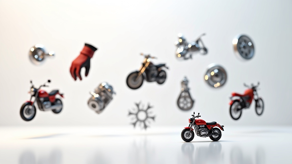 Boutique auto moto moderne avec étagères de pièces détachées et accessoires pour véhicules