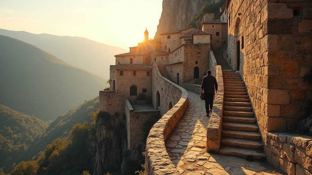 Vue panoramique depuis les remparts du château de Rocamadour sur la vallée verdoyante en contrebas