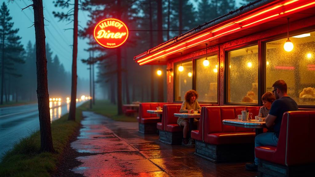 Interface d'application mobile montrant les filtres pour restaurants routiers